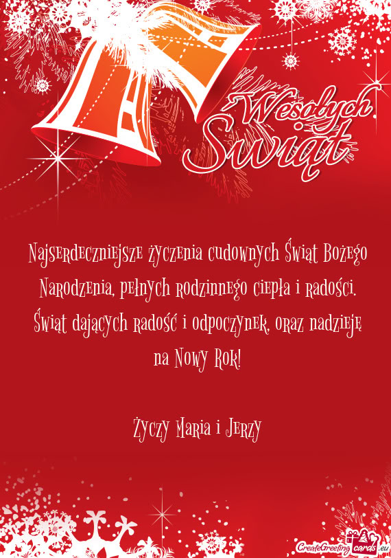 Oraz nadzieję na Nowy Rok! Maria i Jerzy