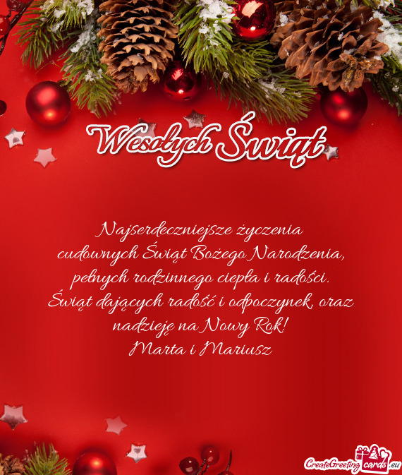 Oraz nadzieję na Nowy Rok! Marta i Mariusz