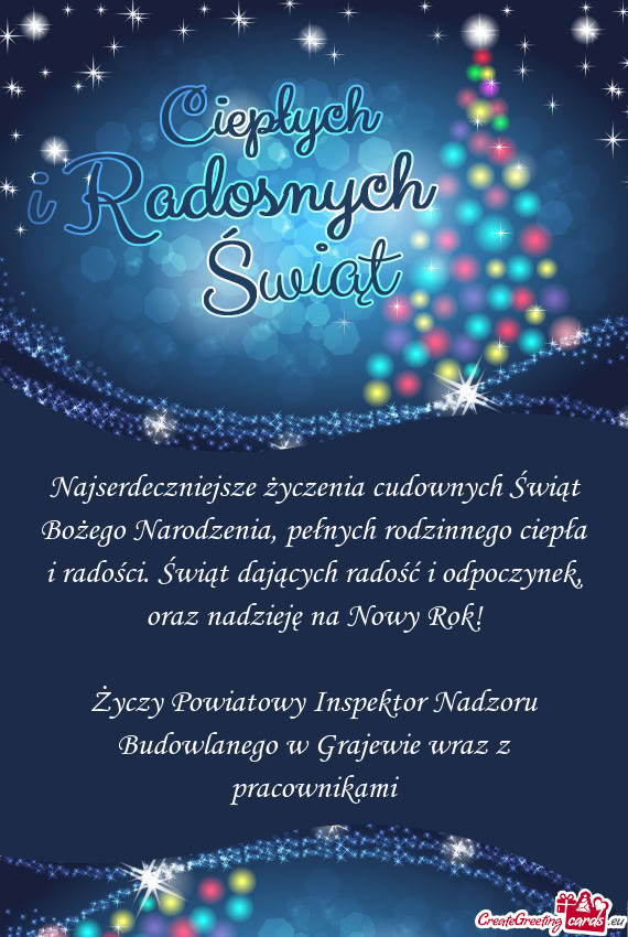 Oraz nadzieję na Nowy Rok! Powiatowy Inspektor Nadzoru Budowlanego w Grajewie wraz z pra