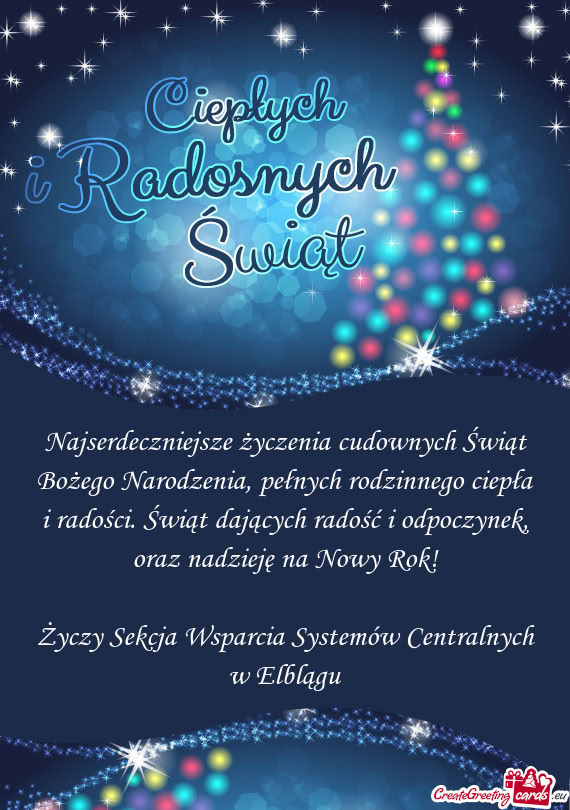 Oraz nadzieję na Nowy Rok! Sekcja Wsparcia Systemów Centralnych w Elblągu
