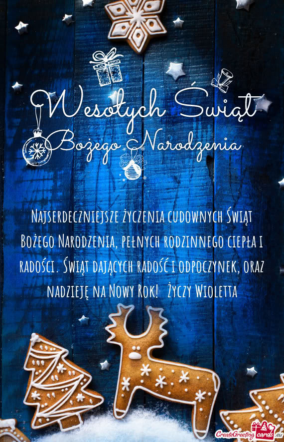 Oraz nadzieję na Nowy Rok! Wioletta