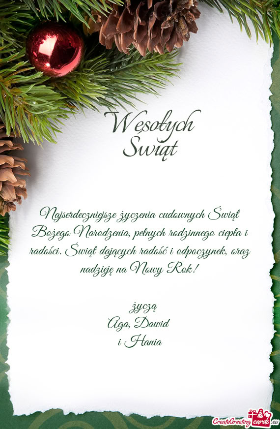 Oraz nadzieję na Nowy Rok!  życzą Aga