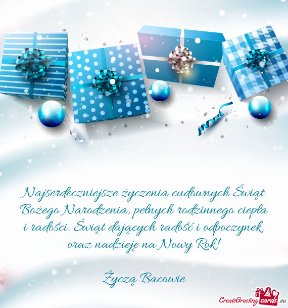 Oraz nadzieję na Nowy Rok! Życzą Bacowie