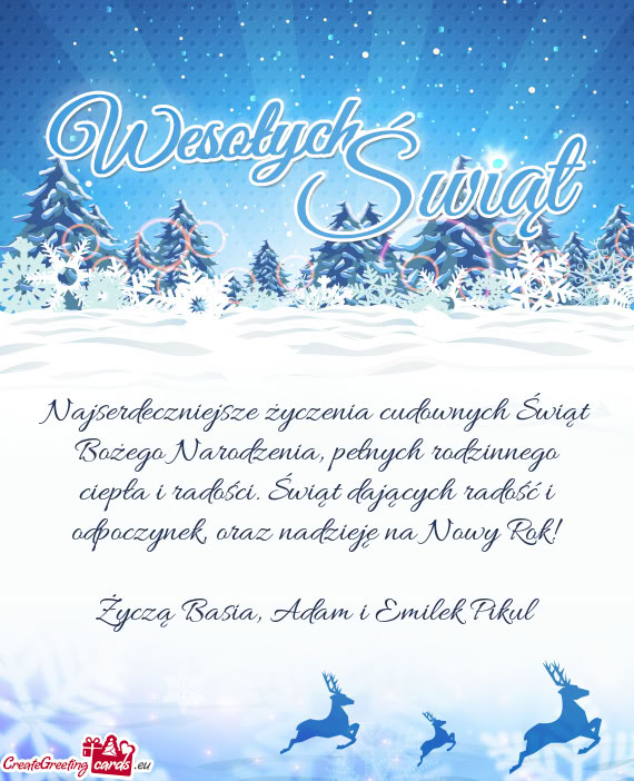 Oraz nadzieję na Nowy Rok! Życzą Basia