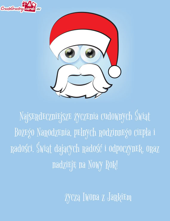Oraz nadzieję na Nowy Rok!    życzą Iwona z Jarkiem