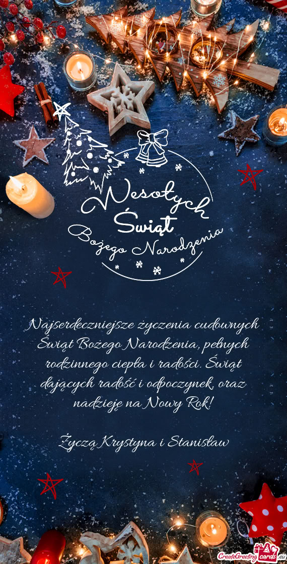 Oraz nadzieję na Nowy Rok! Życzą Krystyna i Stanisław