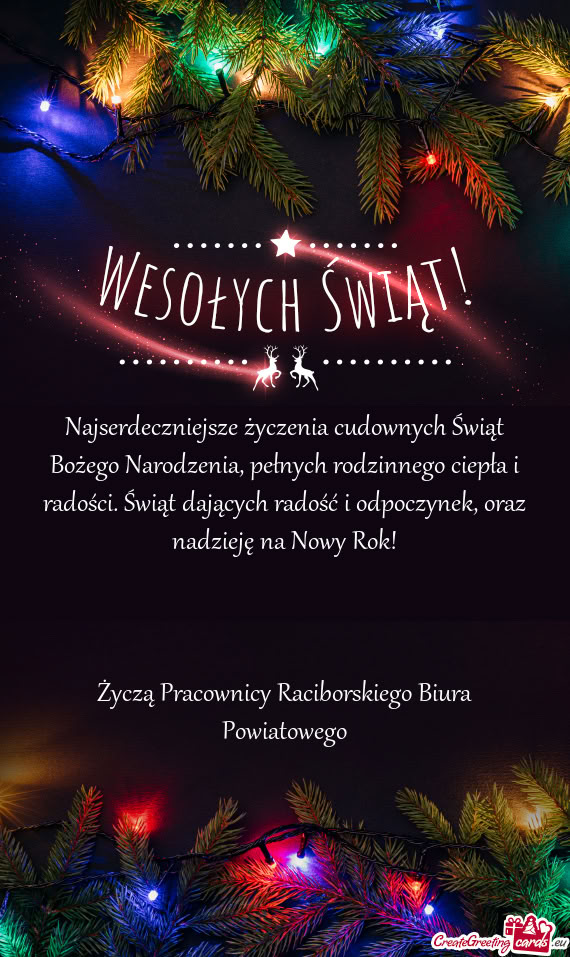 Oraz nadzieję na Nowy Rok!  Życzą Pracownicy Raciborskiego Biura Powiatowego