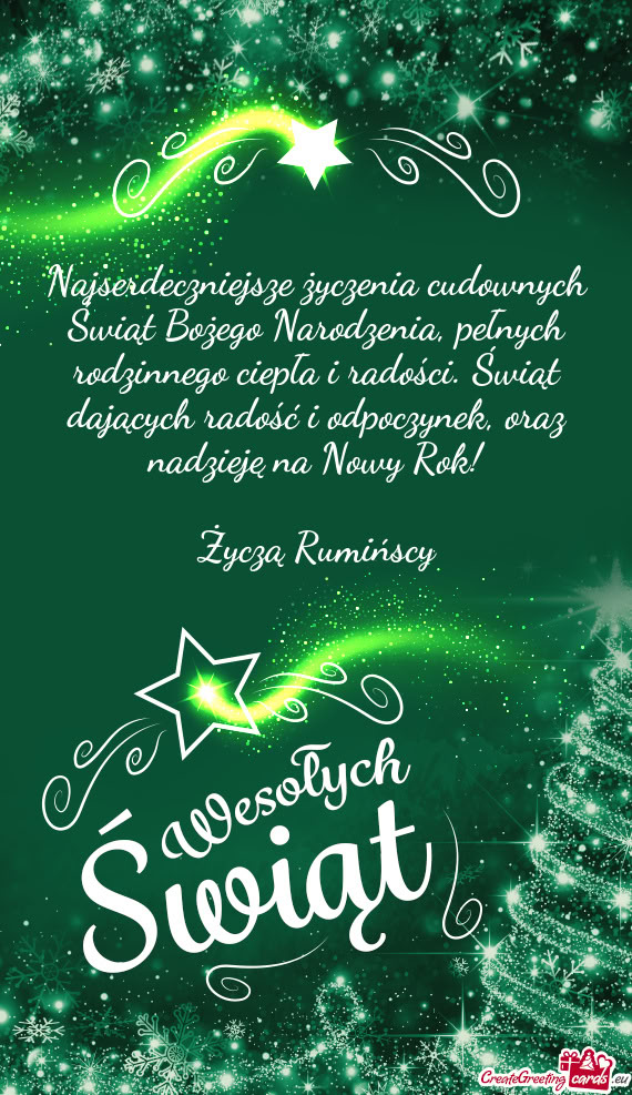 Oraz nadzieję na Nowy Rok! Życzą Rumińscy