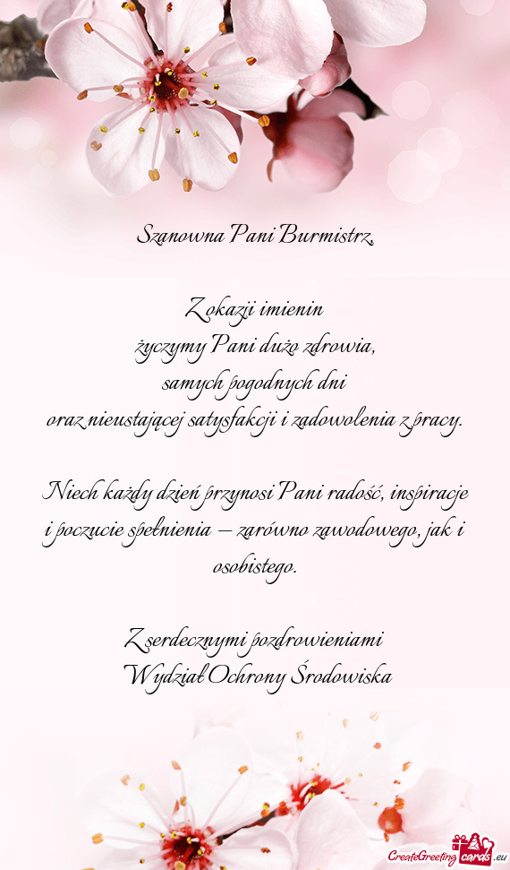 Oraz nieustającej satysfakcji i zadowolenia z pracy