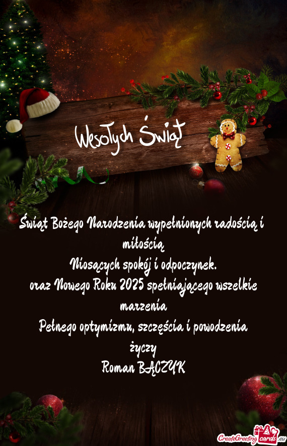 Oraz Nowego Roku 2025 spełniającego wszelkie marzenia