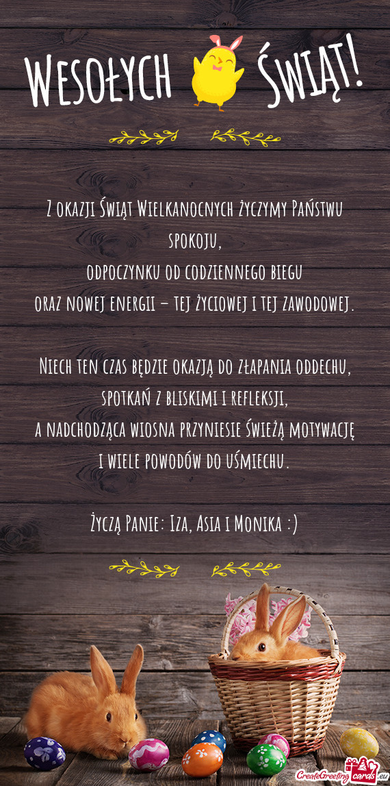 Oraz nowej energii – tej życiowej i tej zawodowej