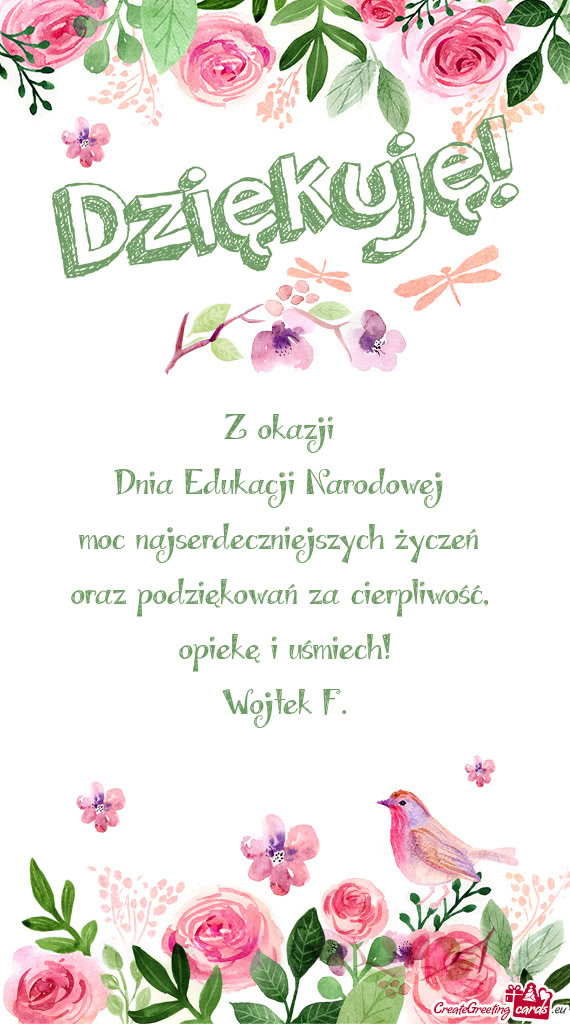 Oraz podziękowań za cierpliwość