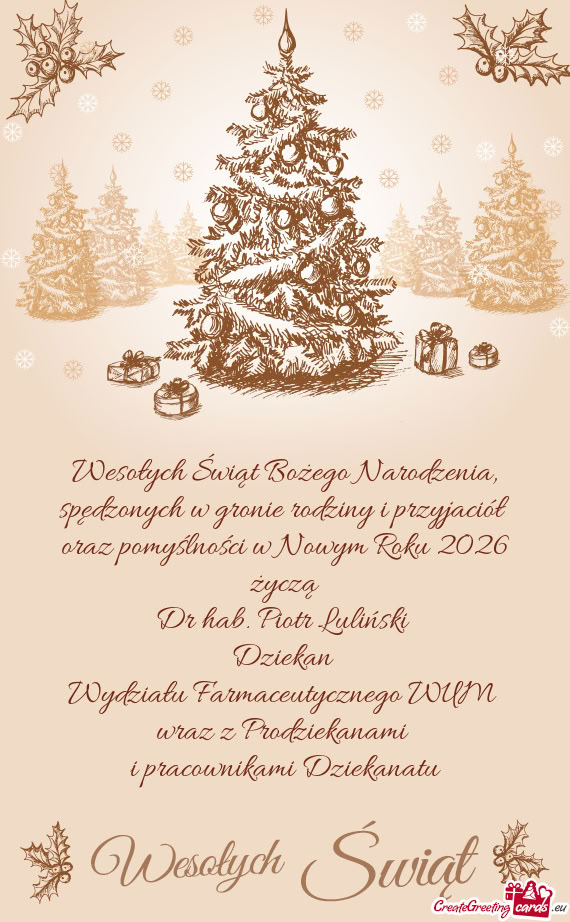 Oraz pomyślności w Nowym Roku 2026