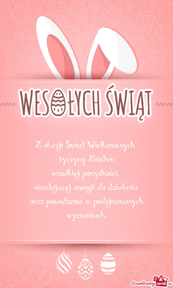 Oraz powodzenia w podejmowanych wyzwaniach