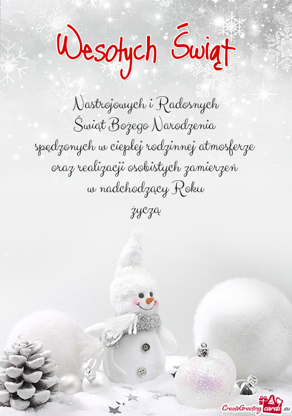 Oraz realizacji osobistych zamierzeń w nadchodzący Roku życzą