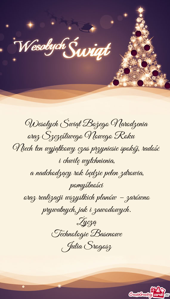 Oraz realizacji wszystkich planów – zarówno prywatnych, jak i zawodowych