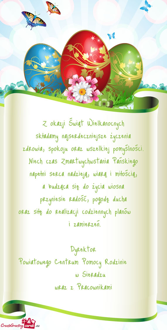 Oraz siłę do realizacji codziennych planów  i zamierzeń