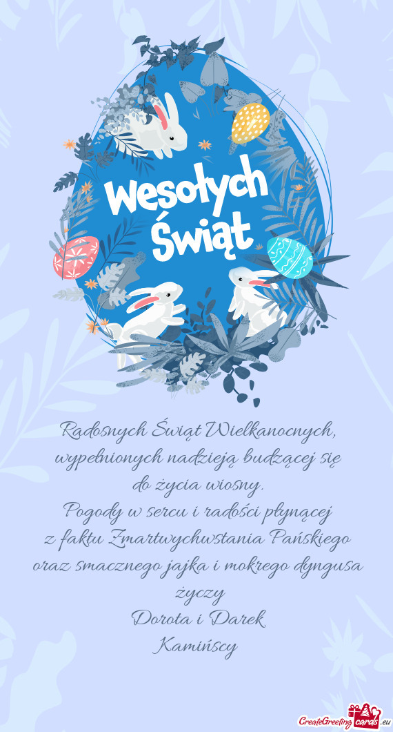 Oraz smacznego jajka i mokrego dyngusa