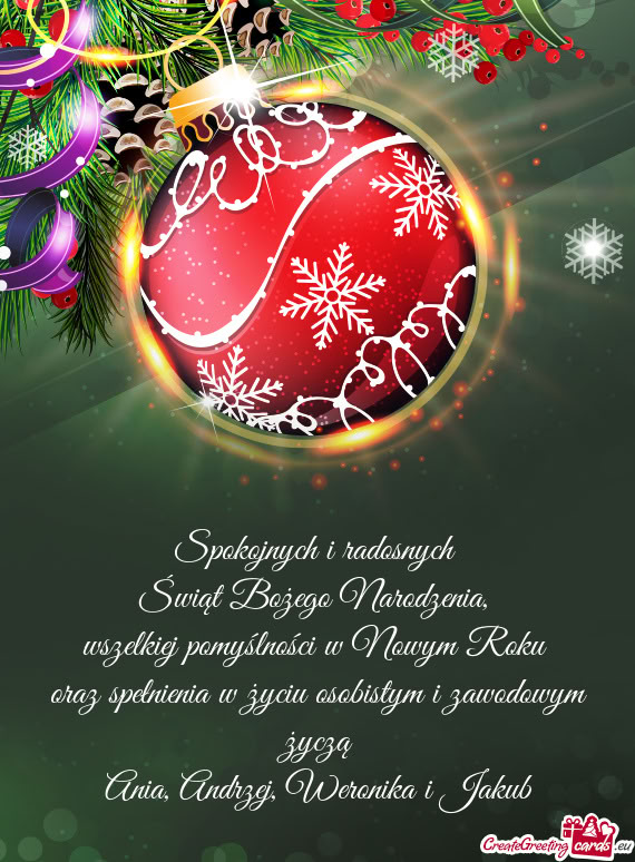 Oraz spełnienia w życiu osobistym i zawodowym życzą