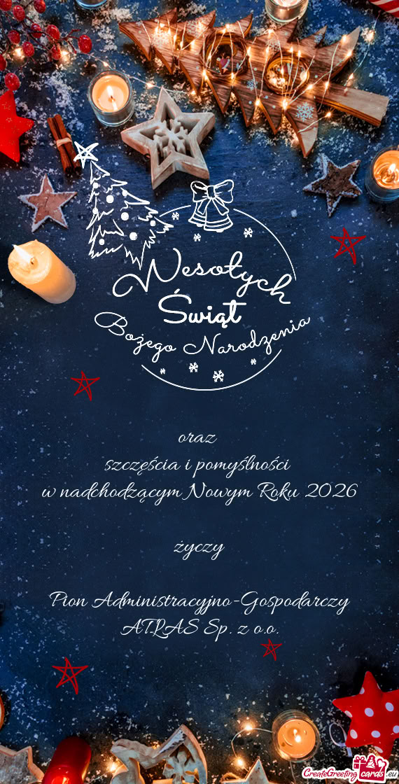 Oraz szczęścia i pomyślności w nadchodzącym Nowym Roku 2026 życzy Pion Administracyj