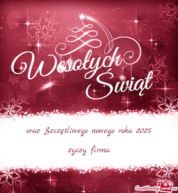 Oraz Szczęśliwego nowego roku 2025 firma