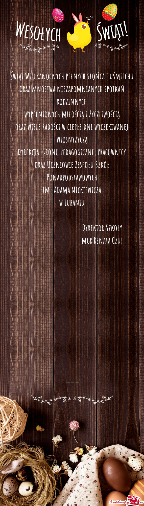 Oraz Uczniowie Zespołu Szkół Ponadpodstawowych