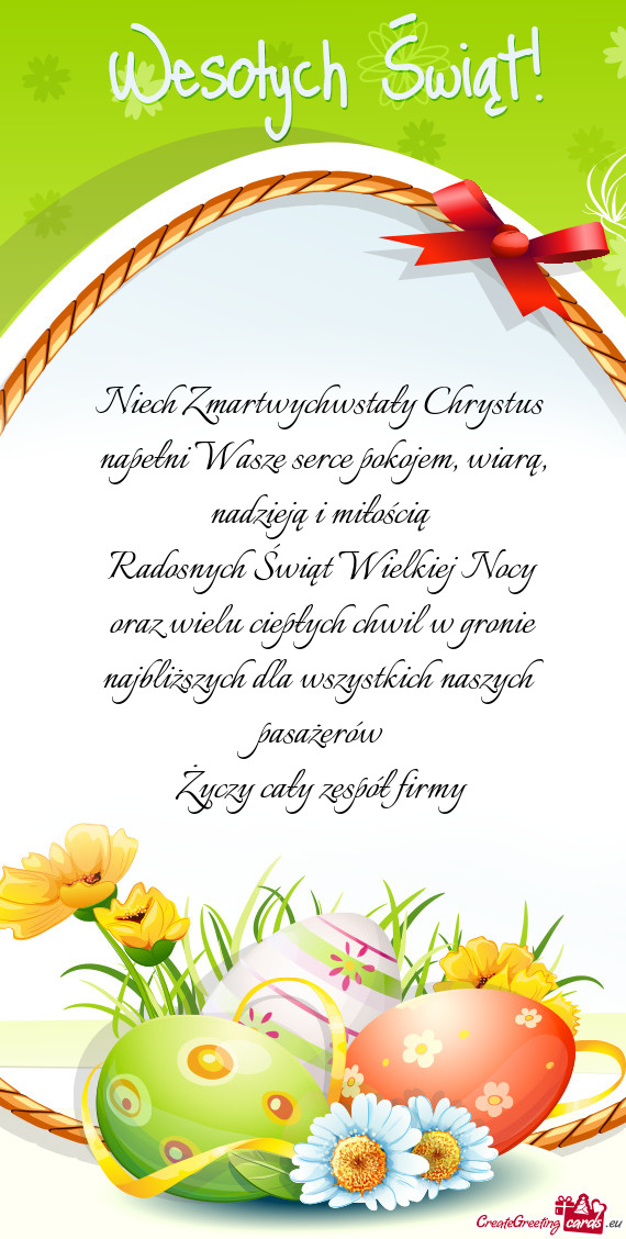 Oraz wielu ciepłych chwil w gronie najbliższych dla wszystkich naszych pasażerów