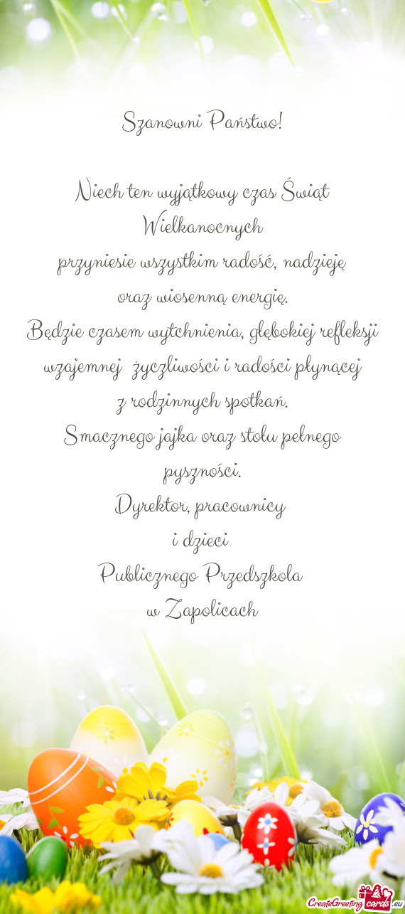 Oraz wiosenną energię