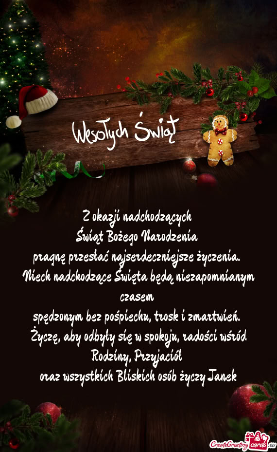 Oraz wszystkich Bliskich osób Janek