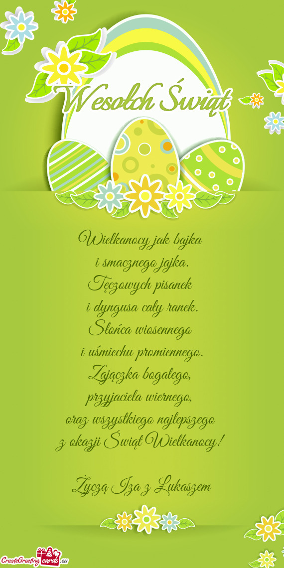 Oraz wszystkiego najlepszego z okazji Świąt Wielkanocy! Życzą Iza z Łukaszem