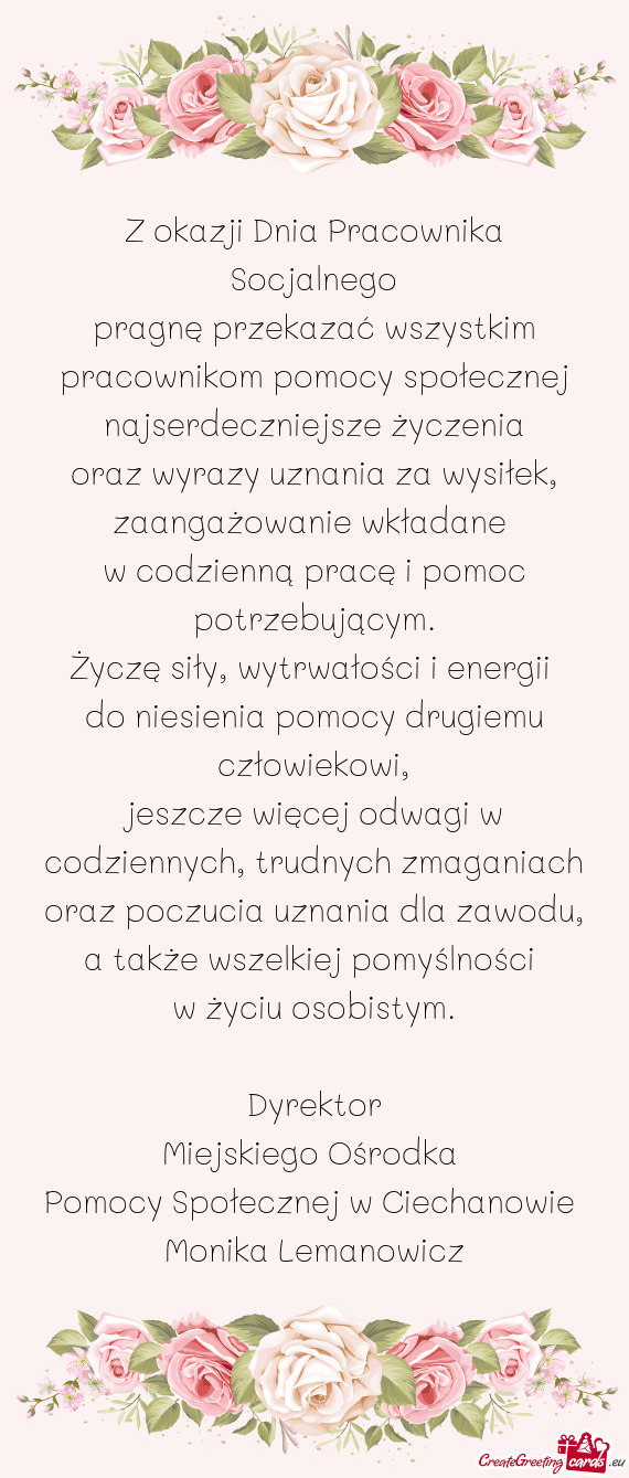 Oraz wyrazy uznania za wysiłek