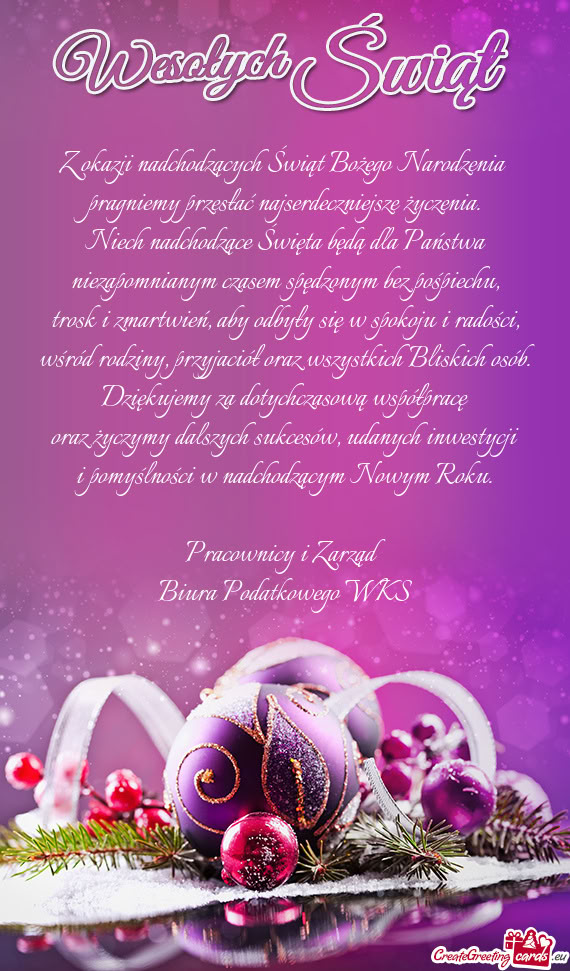 Oraz życzymy dalszych sukcesów, udanych inwestycji