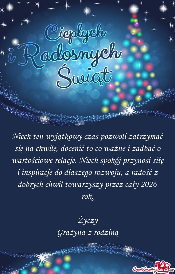 Ościowe relacje. Niech spokój przynosi siłę i inspiracje do dlaszego rozwoju, a radość z dobry