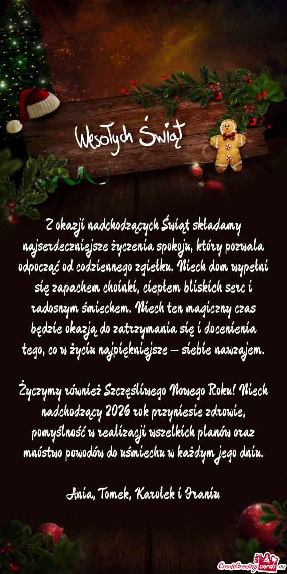 Osnym śmiechem. Niech ten magiczny czas będzie okazją do zatrzymania się i docenienia tego, co w