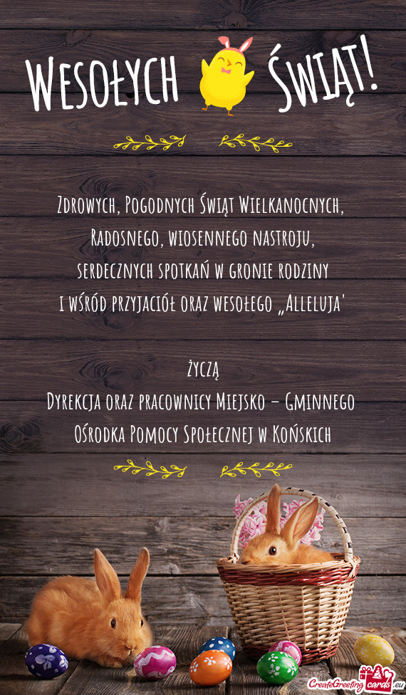 Ośrodka Pomocy Społecznej w Końskich