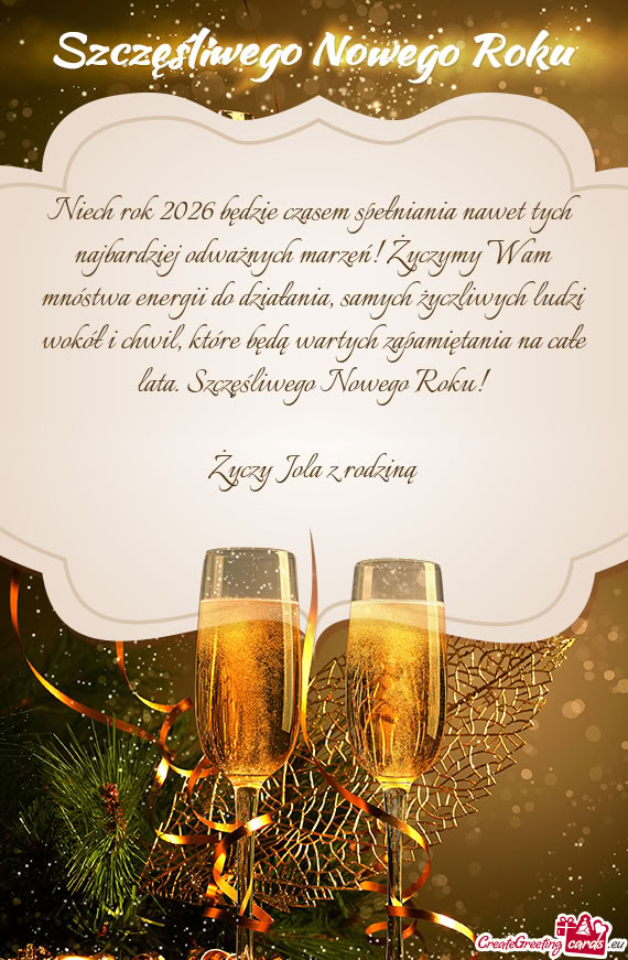 Óstwa energii do działania, samych życzliwych ludzi wokół i chwil, które będą wartych zapami