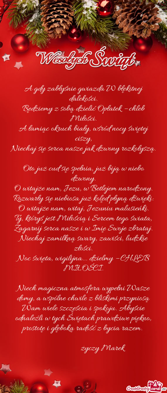 Oto już cud się spełnia, już biją w niebo dzwony