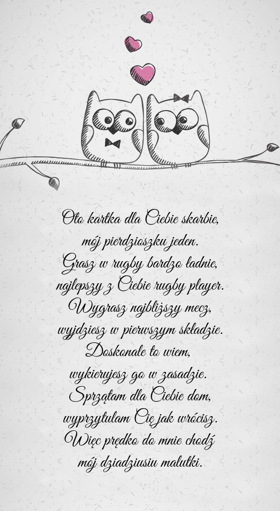 Oto kartka dla Ciebie skarbie