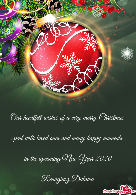 Our heartfelt wishes of a very merry Christmas