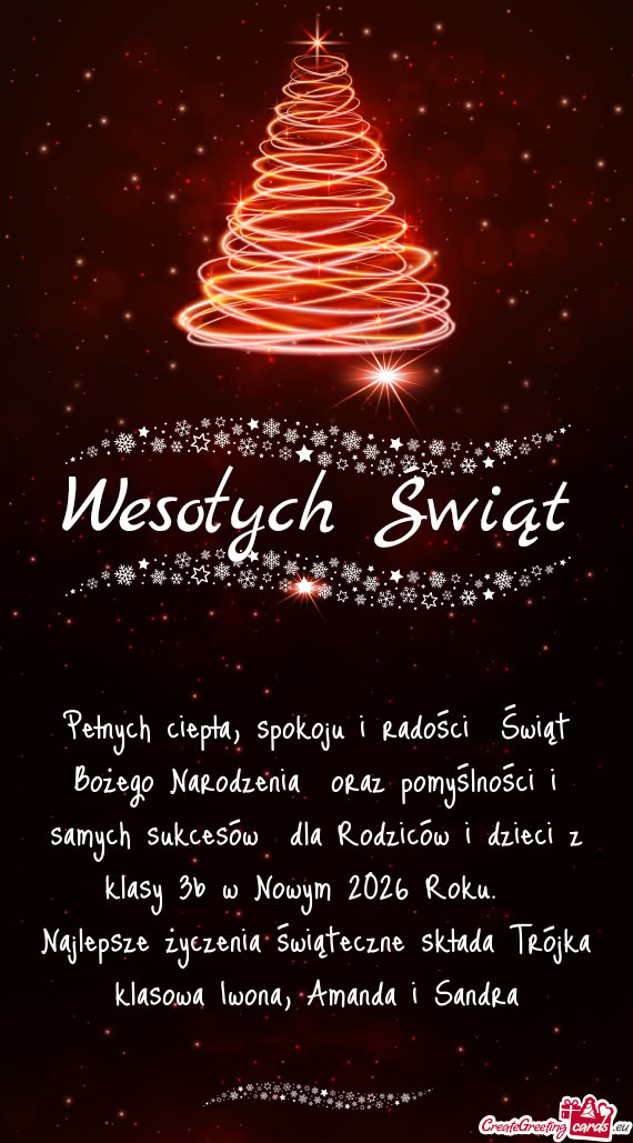 Ów dla Rodziców i dzieci z klasy 3b w Nowym 2026 Roku