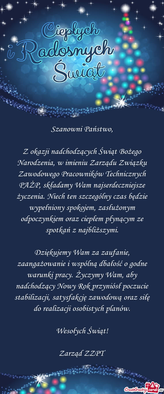 Ów Technicznych PAŻP, składamy Wam najserdeczniejsze życzenia. Niech ten szczególny czas będzi