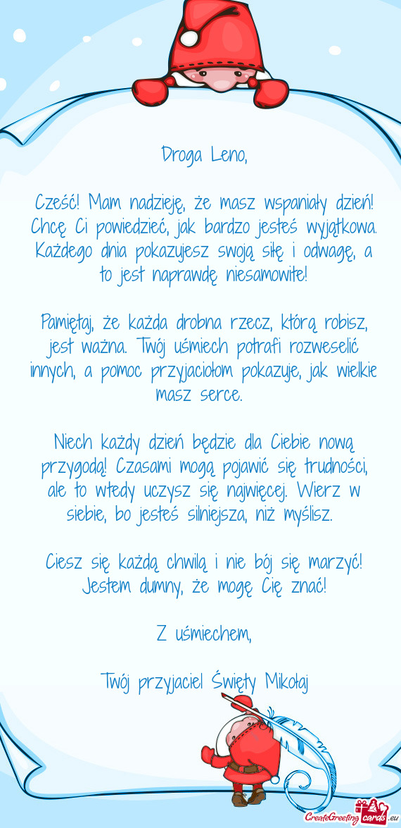 Owa. Każdego dnia pokazujesz swoją siłę i odwagę, a to jest naprawdę niesamowite