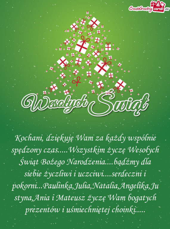 Ożego Narodzenia....bądźmy dla siebie życzliwi i uczciwi....serdeczni i pokorni...Paulinka,Julia