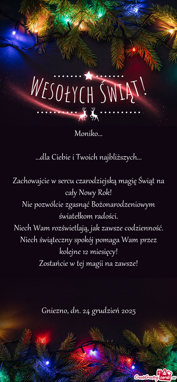 Ożonarodzeniowym światełkom radości