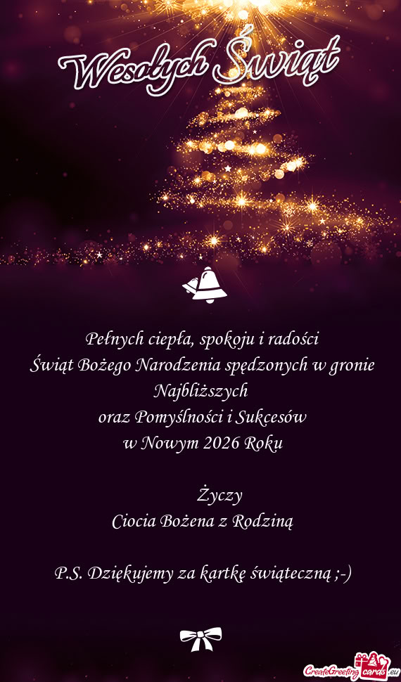 P.S. Dziękujemy za kartkę świąteczną ;-)