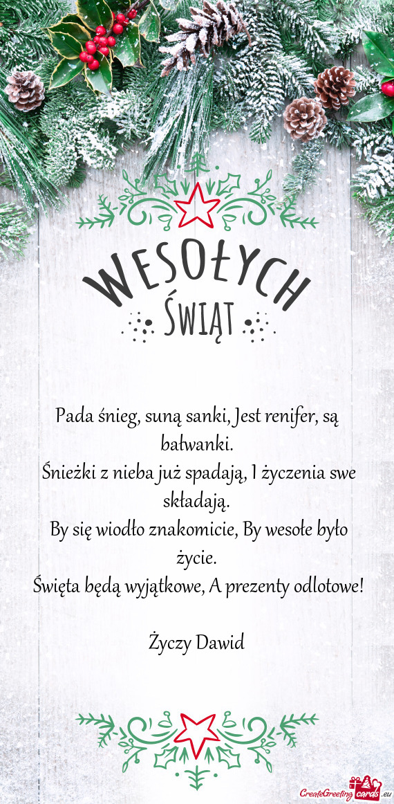 Pada śnieg, suną sanki, Jest renifer, są bałwanki