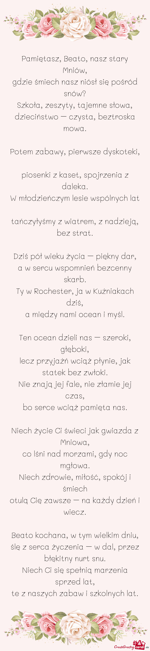 Pamiętasz, Beato, nasz stary Mniów