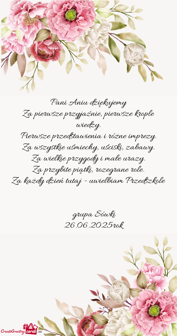 Pani Aniu dziękujemy