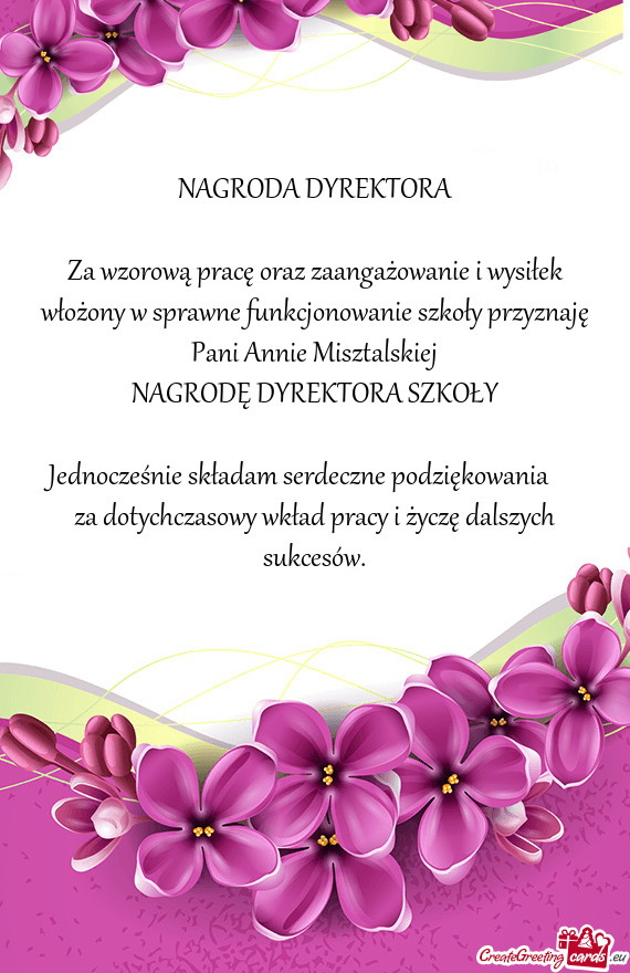 Pani Annie Misztalskiej