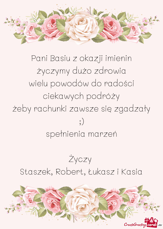 Pani Basiu z okazji imienin